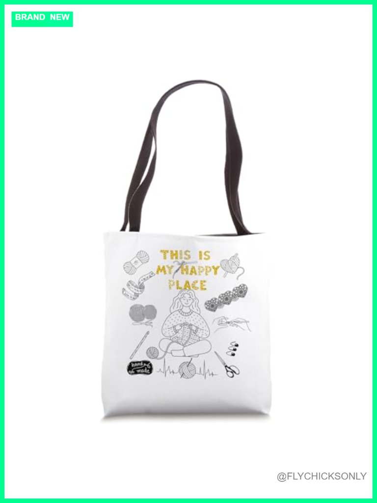 Crochet Canvas Tote Bag With Webbing Handles